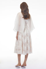 Elena White Sleeveless Lace Midi Dress