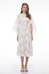 Elena White Sleeveless Lace Midi Dress