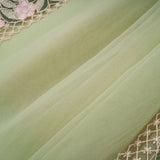Eleni Green Tulle Panel Floral Midi Dress