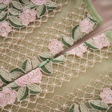 Eleni Green Tulle Panel Floral Midi Dress