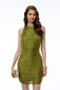 Eleonora Green Fringed Bandage Mini Dress
