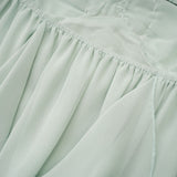Eleonora Midi Dress - Halterneck Neckline - Sleeveless - Pleated Skirt - Ruffled Detailing