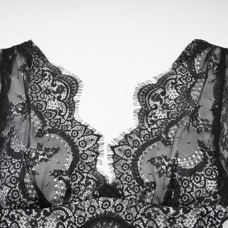 Éléonore contrastcolor lacedetail maxi dress