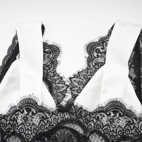 Éléonore contrastcolor lacedetail maxi dress