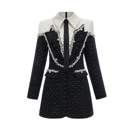 Éléonore fauxpearl tweed mini dress