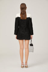 Éléonore fauxpearl tweed mini dress