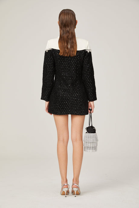 Éléonore fauxpearl tweed mini dress
