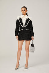 Éléonore fauxpearl tweed mini dress