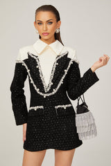 Éléonore fauxpearl tweed mini dress