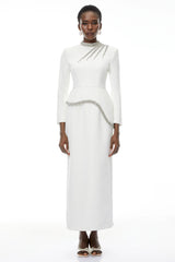 Eleri White Beaded Maxi Dress