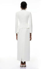 Eleri White Beaded Maxi Dress