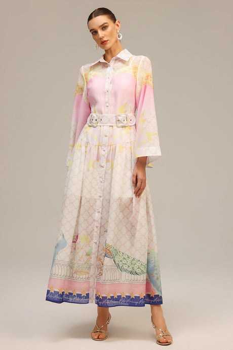 Elettra Pink Floral Maxi Dress