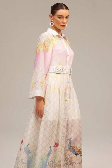 Elettra Pink Floral Maxi Dress