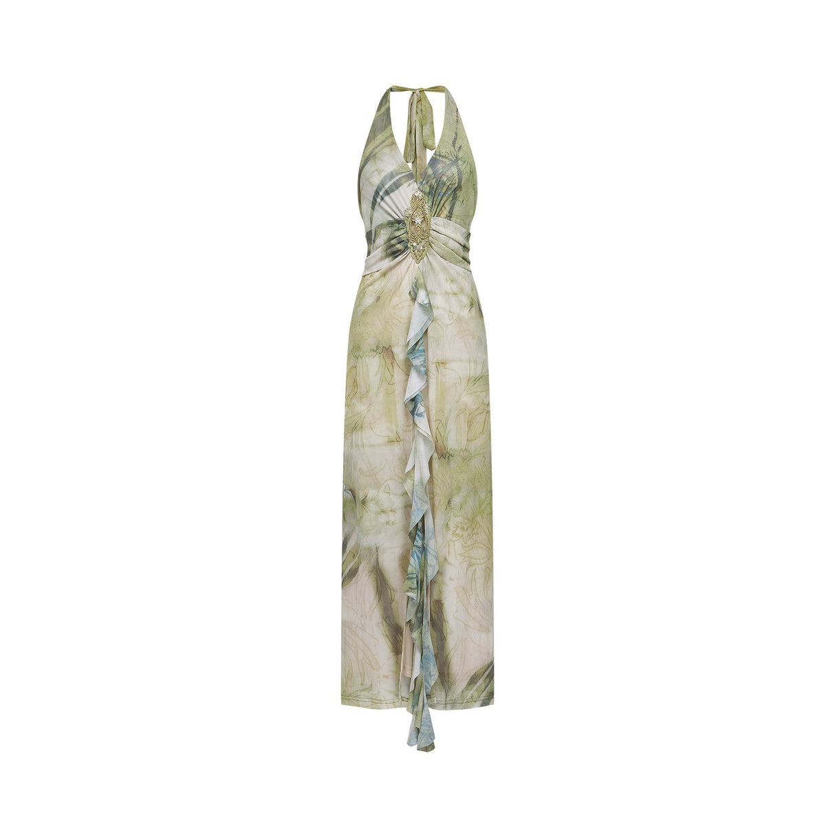 Éliane ombreprint halterneck midi dress