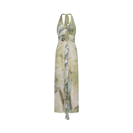 Éliane ombreprint halterneck midi dress