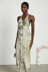 Éliane ombreprint halterneck midi dress