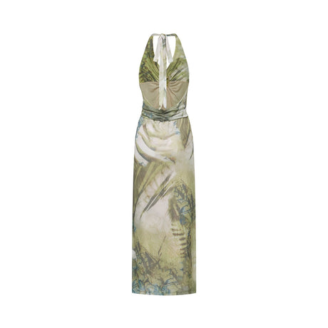 Éliane ombreprint halterneck midi dress