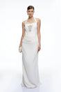 Eliane White Halterneck Embellished Maxi Dress