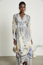 Elida buttonfront ruffled maxi dress