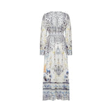 Elida buttonfront ruffled maxi dress