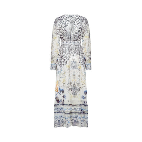 Elida buttonfront ruffled maxi dress