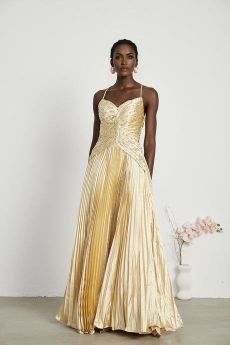 Eline pleated maxi dress