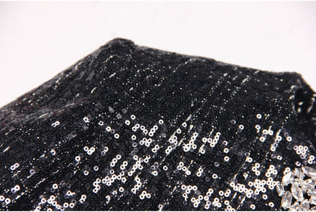 Elisa Tailored Tweed Jacket - Long Sleeves - Silver Detailing - Jeweled Buttons