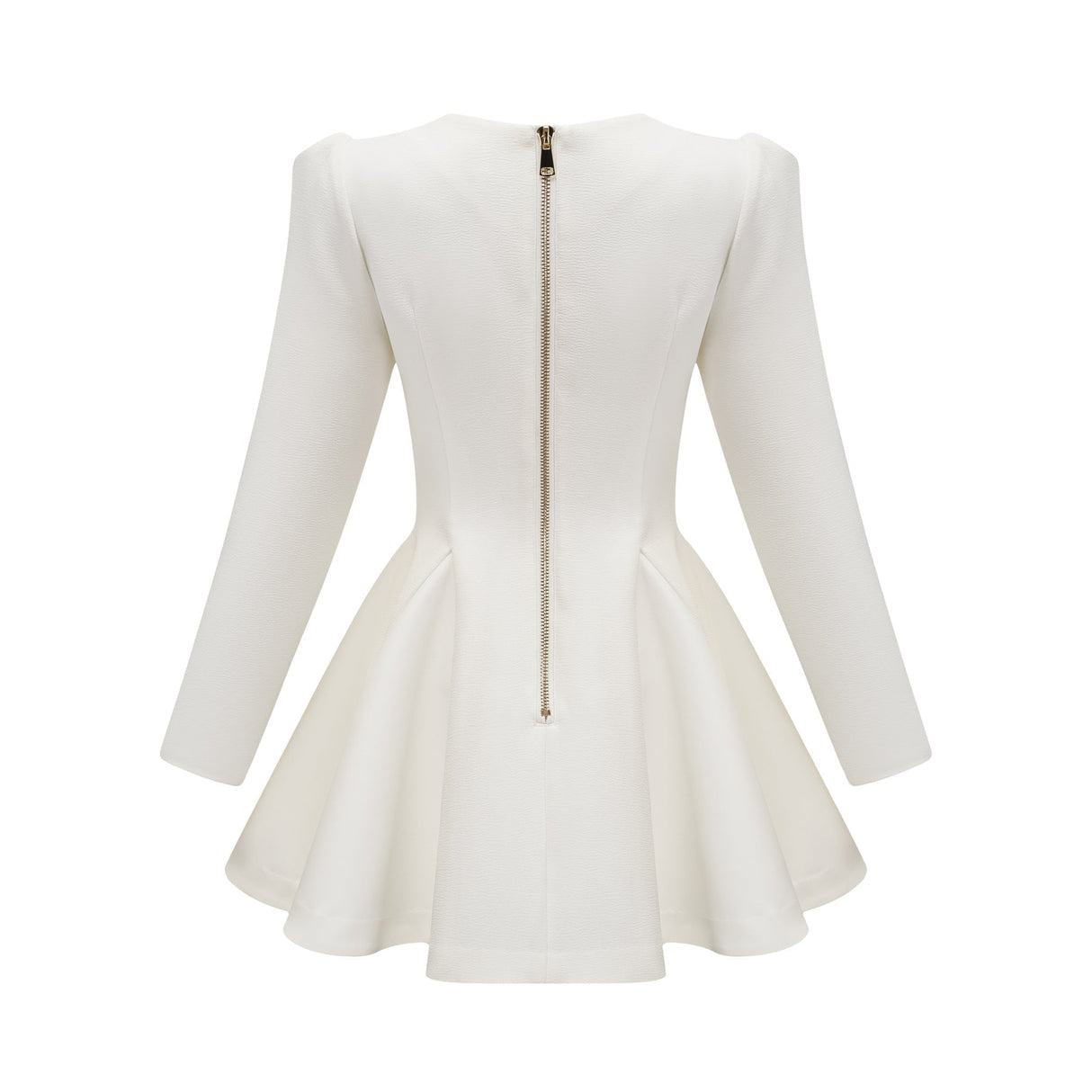 Élise pleated peplumhem blazer dress in White