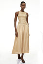 Ellie Champagne Round Neck Sleeveless Maxi Dress