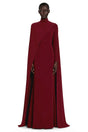Elmas Red Mock Neck Maxi Dress with Cape Sleeves