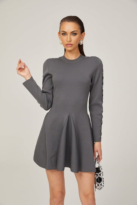 Élodie cutout flared knitted mini dress