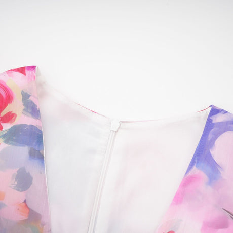 Élodie floralprint ruffled gown