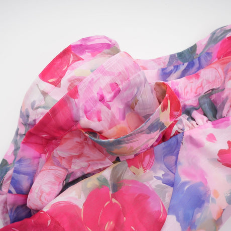 Élodie floralprint ruffled gown