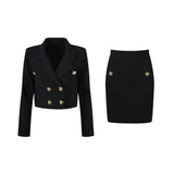Élodie waffleknit jacket  skirt matching set