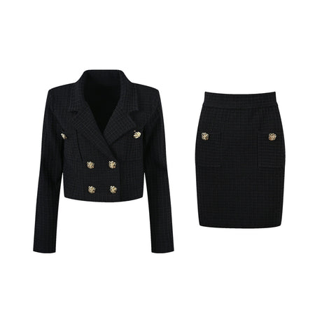 Élodie waffleknit jacket  skirt matching set