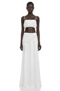 Elodie White Ruched Crop Top  Draped Skirt Set