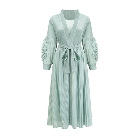 Éloïse fauxflower knitted dress  coat matching set