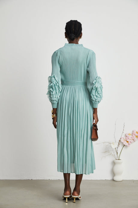 Éloïse fauxflower knitted dress  coat matching set