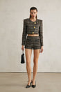 Éloïse metallicthreading cropped jacket