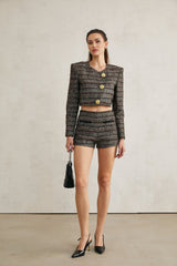 Éloïse tweed metallicthreading shorts
