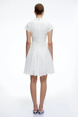 Elowen White Sequin Tulle Mini Dress