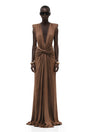 Else Brown Deep VNeck Twisted Maxi Dress