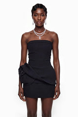 Elsie Black Off Shoulder Corset Mini Dress