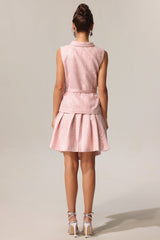 Emanuela Pink Sequin Lapel Mini Dress