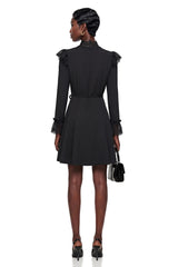 Embla Black Lace Trim Mini Dress