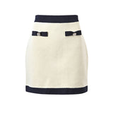 Émeline bowdetail knitted cardigan  skirt matching set