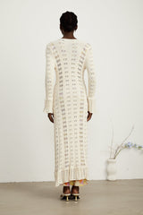 Émeline crochetknit long cardigan