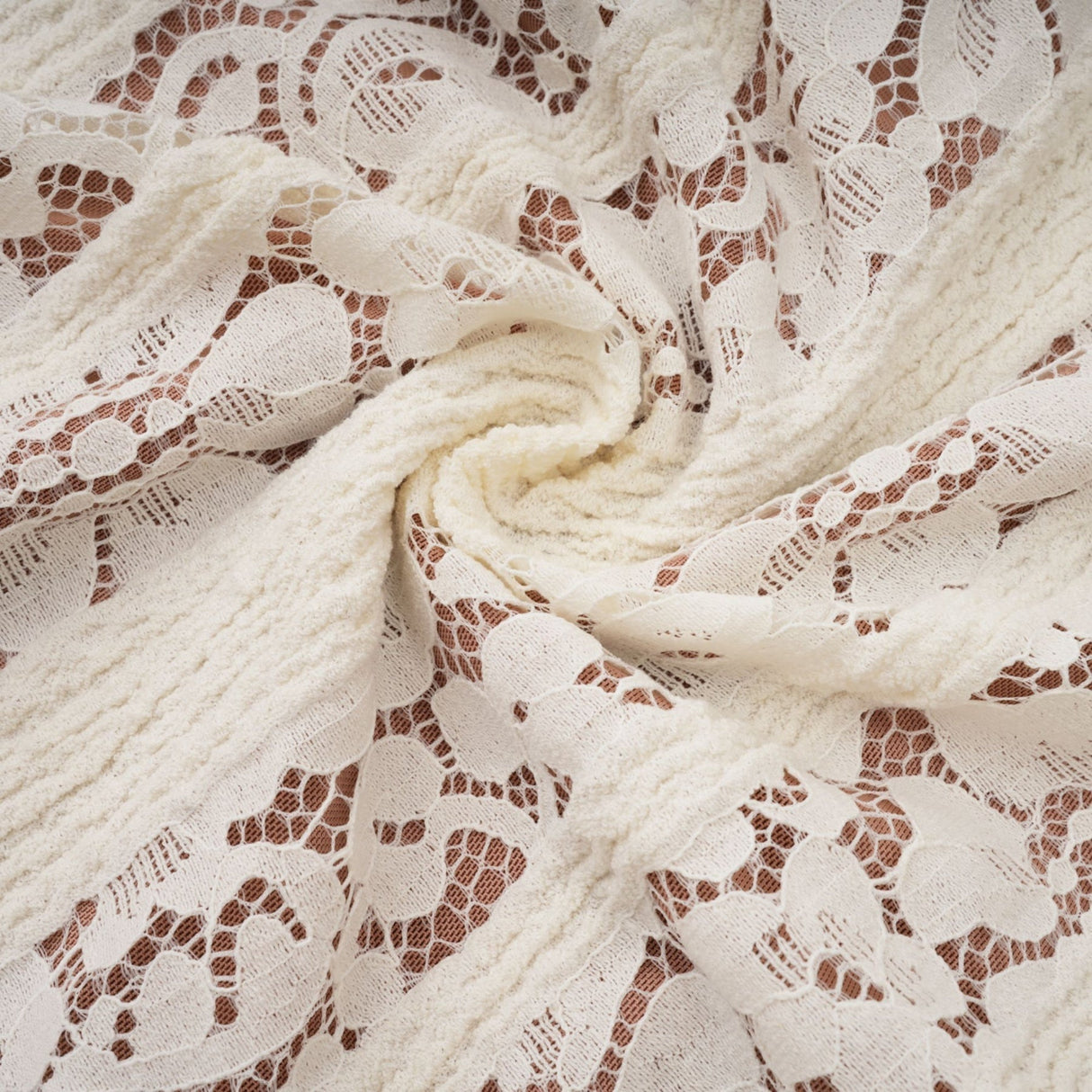 Émeline floral lace flaredcuff maxi dress in Neutrals