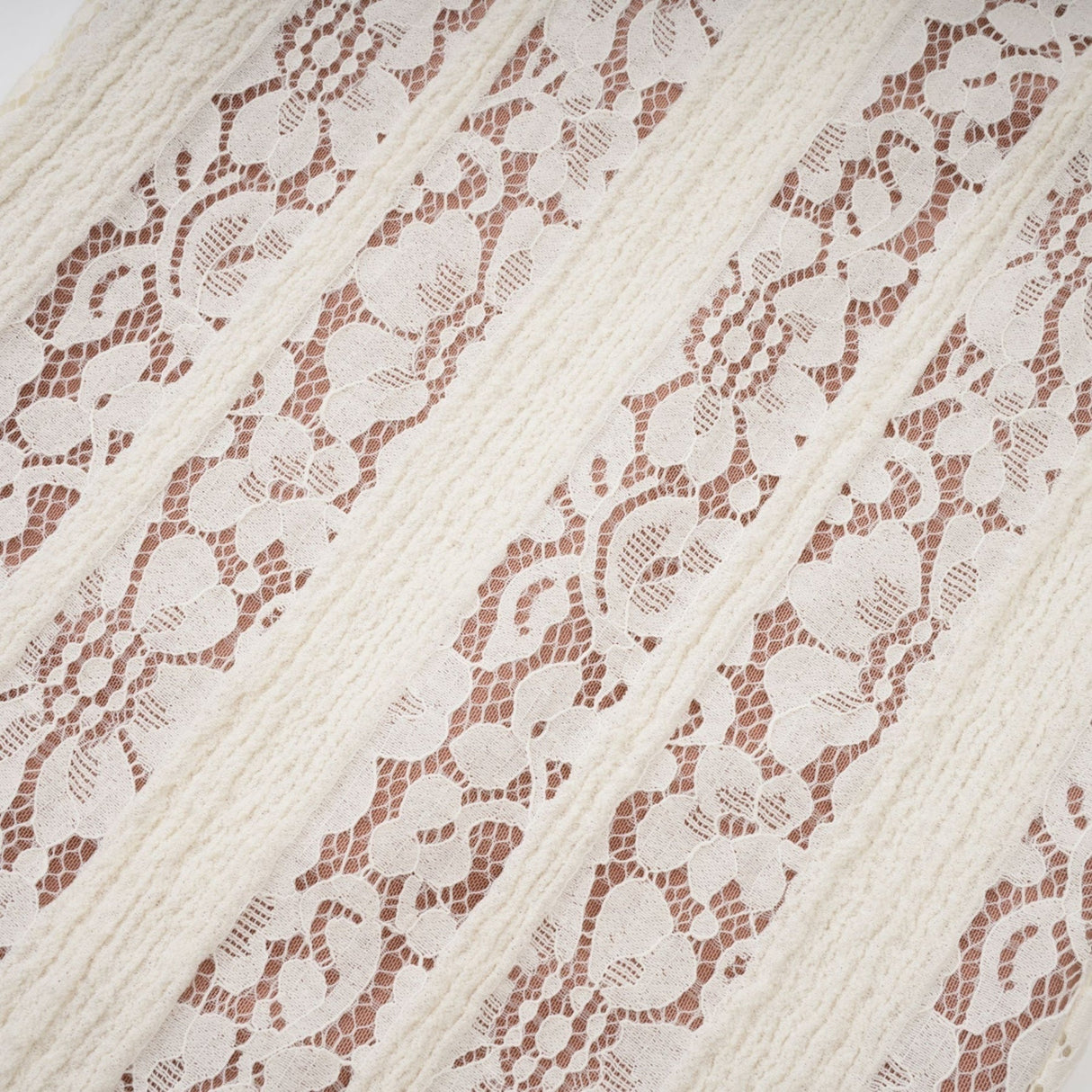 Émeline floral lace flaredcuff maxi dress in Neutrals