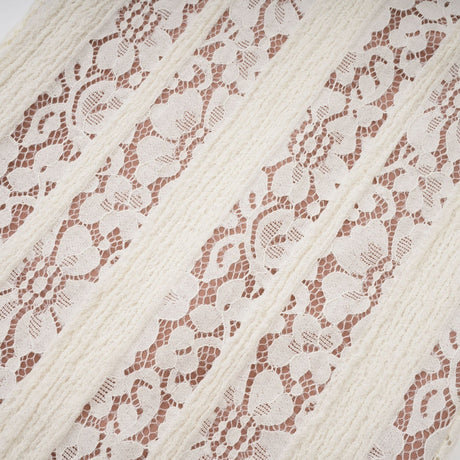 Émeline floral lace flaredcuff maxi dress in Neutrals